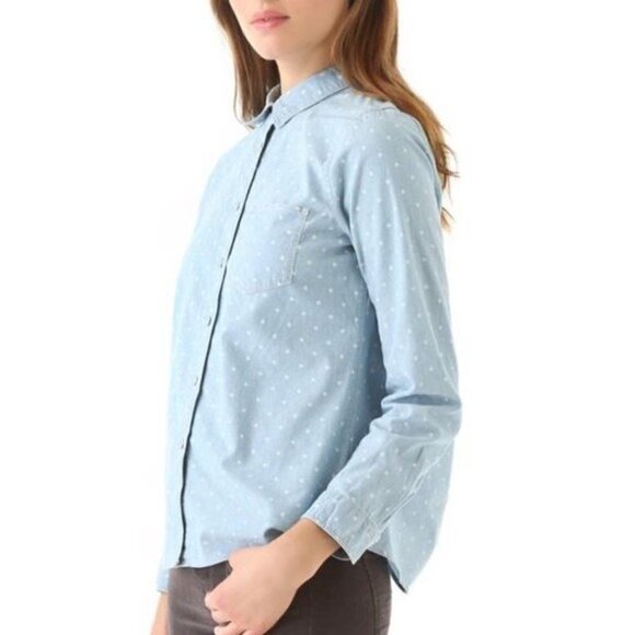 Madewell Polka Dot Chambray Button Down - Picture 2 of 8